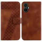 For Tecno Camon 19 Neo 7-shaped Embossed Leather Phone Case(Brown) - 1