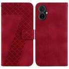 For Tecno Camon 19 Neo 7-shaped Embossed Leather Phone Case(Red) - 1