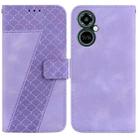 For Tecno Camon 19 Pro 5G 7-shaped Embossed Leather Phone Case(Purple) - 1