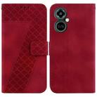 For Tecno Camon 19 Pro 5G 7-shaped Embossed Leather Phone Case(Red) - 1