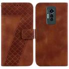 For Tecno Phantom X 7-shaped Embossed Leather Phone Case(Brown) - 1