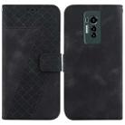 For Tecno Phantom X 7-shaped Embossed Leather Phone Case(Black) - 1