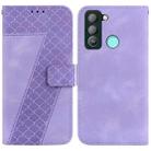 For Tecno Pop 5 LTE/BD4 7-shaped Embossed Leather Phone Case(Purple) - 1