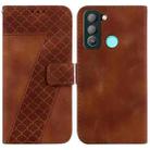 For Tecno Pop 5 LTE/BD4 7-shaped Embossed Leather Phone Case(Brown) - 1