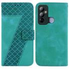 For Tecno Pop 6 Go 7-shaped Embossed Leather Phone Case(Green) - 1