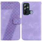 For Tecno Pop 6 Go 7-shaped Embossed Leather Phone Case(Purple) - 1