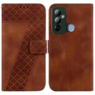 For Tecno Pop 6 Go 7-shaped Embossed Leather Phone Case(Brown) - 1