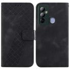 For Tecno Pop 6 Go 7-shaped Embossed Leather Phone Case(Black) - 1