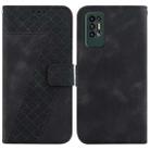 For Tecno Pova 2 7-shaped Embossed Leather Phone Case(Black) - 1