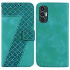 For Tecno Pova 3/LE7 7-shaped Embossed Leather Phone Case(Green) - 1