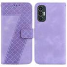 For Tecno Pova 3/LE7 7-shaped Embossed Leather Phone Case(Purple) - 1