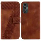 For Tecno Pova 3/LE7 7-shaped Embossed Leather Phone Case(Brown) - 1