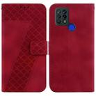 For Tecno Pova 4G/LD7 7-shaped Embossed Leather Phone Case(Red) - 1