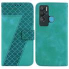 For Tecno Pova Neo/LE6 7-shaped Embossed Leather Phone Case(Green) - 1