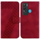 For Tecno Pova Neo/LE6 7-shaped Embossed Leather Phone Case(Red) - 1