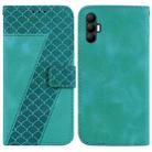 For Tecno Spark 8 Pro 7-shaped Embossed Leather Phone Case(Green) - 1