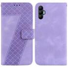 For Tecno Spark 8 Pro 7-shaped Embossed Leather Phone Case(Purple) - 1