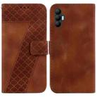 For Tecno Spark 8 Pro 7-shaped Embossed Leather Phone Case(Brown) - 1