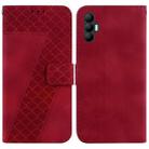 For Tecno Spark 8 Pro 7-shaped Embossed Leather Phone Case(Red) - 1