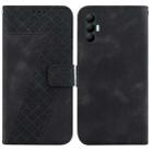 For Tecno Spark 8 Pro 7-shaped Embossed Leather Phone Case(Black) - 1