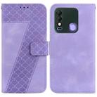 For Tecno Spark 8/8T 7-shaped Embossed Leather Phone Case(Purple) - 1