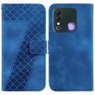 For Tecno Spark 8/8T 7-shaped Embossed Leather Phone Case(Blue) - 1