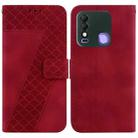 For Tecno Spark 8/8T 7-shaped Embossed Leather Phone Case(Red) - 1