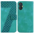 For Tecno Spark 9 Pro/9T/KH7 7-shaped Embossed Leather Phone Case(Green) - 1