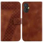 For Tecno Spark 9 Pro/9T/KH7 7-shaped Embossed Leather Phone Case(Brown) - 1