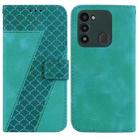 For Tecno Spark Go 2022/Spark 8C 7-shaped Embossed Leather Phone Case(Green) - 1