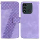 For Tecno Spark Go 2022/Spark 8C 7-shaped Embossed Leather Phone Case(Purple) - 1