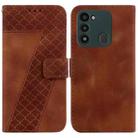 For Tecno Spark Go 2022/Spark 8C 7-shaped Embossed Leather Phone Case(Brown) - 1