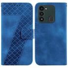 For Tecno Spark Go 2022/Spark 8C 7-shaped Embossed Leather Phone Case(Blue) - 1