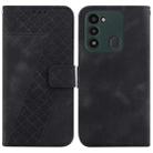 For Tecno Spark Go 2022/Spark 8C 7-shaped Embossed Leather Phone Case(Black) - 1