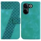 For Tecno Camon 20 Pro 4G/Camon 20 7-shaped Embossed Leather Phone Case(Green) - 1