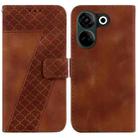 For Tecno Camon 20 Pro 4G/Camon 20 7-shaped Embossed Leather Phone Case(Brown) - 1