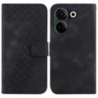 For Tecno Camon 20 Pro 4G/Camon 20 7-shaped Embossed Leather Phone Case(Black) - 1