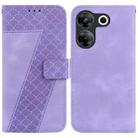 For Tecno Camon 20 Pro 5G 7-shaped Embossed Leather Phone Case(Purple) - 1