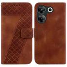 For Tecno Camon 20 Pro 5G 7-shaped Embossed Leather Phone Case(Brown) - 1