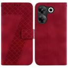 For Tecno Camon 20 Pro 5G 7-shaped Embossed Leather Phone Case(Red) - 1