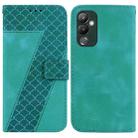 For Tecno Pova 4 7-shaped Embossed Leather Phone Case(Green) - 1