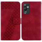 For Tecno Pova 4 7-shaped Embossed Leather Phone Case(Red) - 1