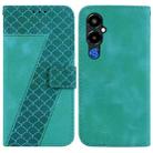 For Tecno Pova 4 Pro 7-shaped Embossed Leather Phone Case(Green) - 1