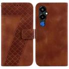 For Tecno Pova 4 Pro 7-shaped Embossed Leather Phone Case(Brown) - 1