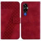 For Tecno Pova 4 Pro 7-shaped Embossed Leather Phone Case(Red) - 1