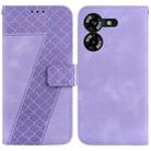 For Tecno Pova 5 7-shaped Embossed Leather Phone Case(Purple) - 1