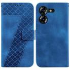 For Tecno Pova 5 7-shaped Embossed Leather Phone Case(Blue) - 1