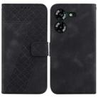 For Tecno Pova 5 7-shaped Embossed Leather Phone Case(Black) - 1