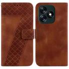 For Tecno Spark 10 4G/Spark 10C 7-shaped Embossed Leather Phone Case(Brown) - 1