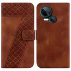 For Tecno Spark 10 5G 7-shaped Embossed Leather Phone Case(Brown) - 1